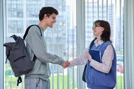 Students shaking hands